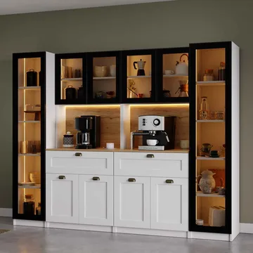 Kuro Kaffebord 240x190x44 cm - Vit - Förvaring - Skåp - Vitrinskåp