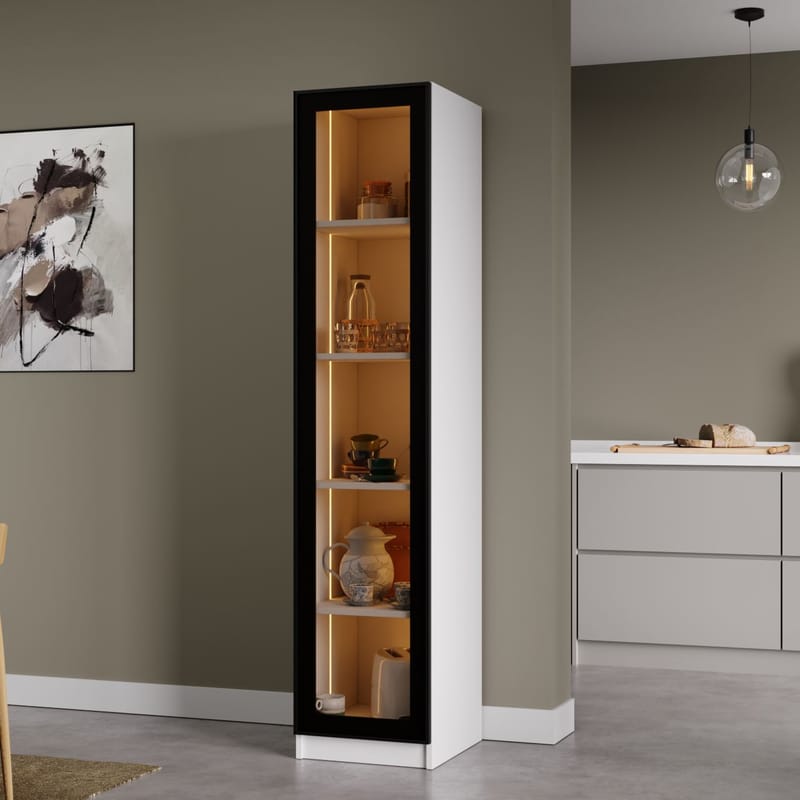 Kuro Kaffebord 40x190x42 cm - Vit - Förvaring - Skåp - Vitrinskåp