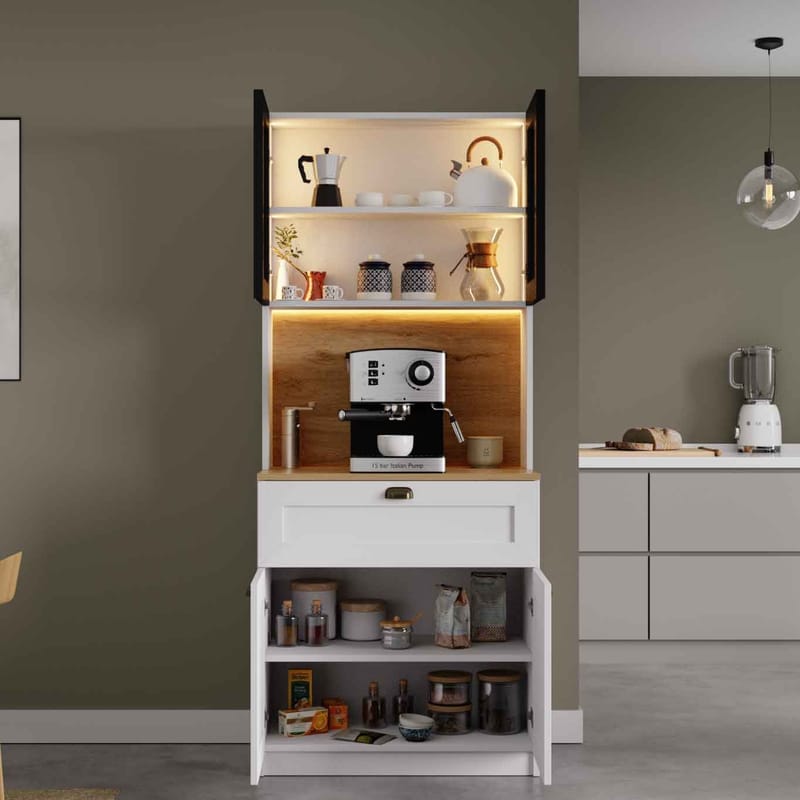 Kuro Kaffebord 80x190x44 cm - Vit - Förvaring - Skåp - Förvaringsskåp