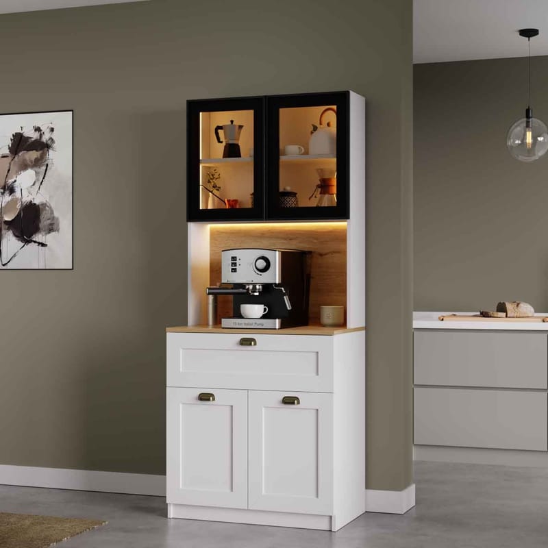 Kuro Kaffebord 80x190x44 cm - Vit - Förvaring - Skåp - Förvaringsskåp