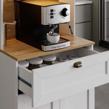 Kuro Kaffebord 80x190x44 cm - Vit - Förvaring - Skåp - Förvaringsskåp