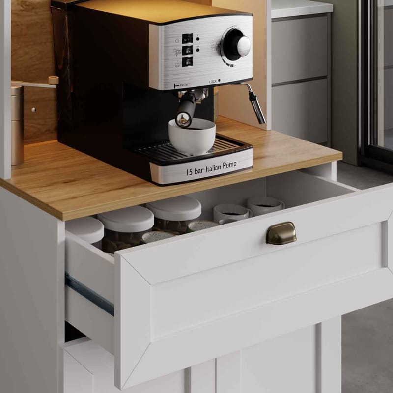 Kuro Kaffebord 80x190x44 cm - Vit - Förvaring - Skåp - Förvaringsskåp