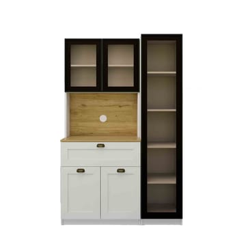 Kuro Kaffestation 120x191,8x44 cm - Vit - Förvaring - Skåp - Vitrinskåp