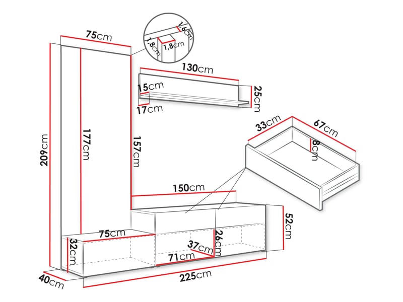 Kyrelon Tv-Enhet - Förvaring - Skåp - Förvaringsskåp