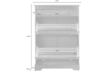 Lisa Skoskåp 75x105 cm - Vit - Förvaring - Skåp - Förvaringsskåp