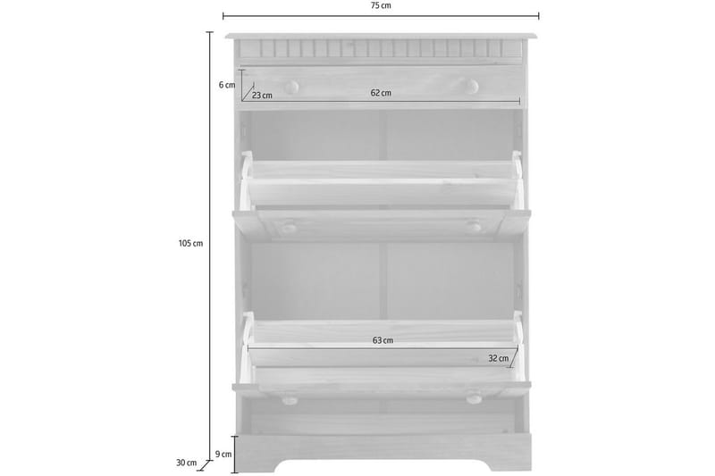 Lisa Skoskåp 75x105 cm - Vit - Förvaring - Skåp - Förvaringsskåp