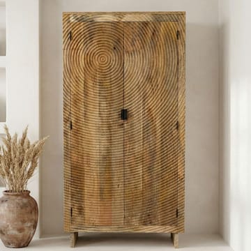 Livino Förvaringsskåp 90x180 cm 3D-mönster Industriell stil - naturbrun och svart - Förvaring - Skåp - Förvaringsskåp