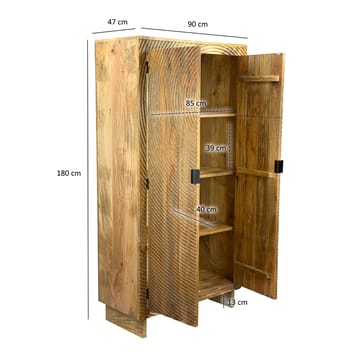 Livino Förvaringsskåp 90x180 cm 3D-mönster Industriell stil - naturbrun och svart - Förvaring - Skåp - Förvaringsskåp