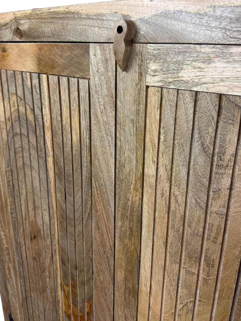 Livira Förvaringsskåp 90x187 cm Ribbdesign Lantlig stil - naturbrun - Förvaring - Skåp - Förvaringsskåp