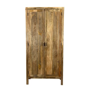 Livira Förvaringsskåp 90x187 cm Ribbdesign Lantlig stil - naturbrun - Förvaring - Skåp - Förvaringsskåp
