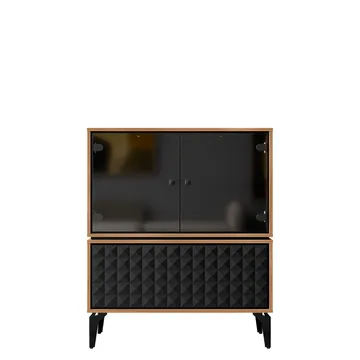 Lorvenn Vitrinskåp 103x122 cm - Brun/Svart - Förvaring - Skåp - Vitrinskåp