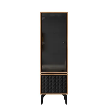 Lorvenn Vitrinskåp 54x182 cm - Brun/Svart - Förvaring - Skåp - Vitrinskåp