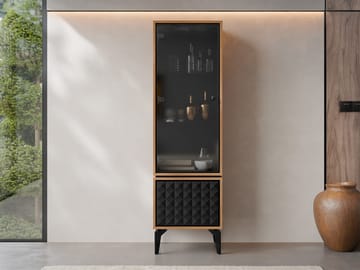 Lorvenn Vitrinskåp 54x182 cm - Brun/Svart - Förvaring - Skåp - Vitrinskåp