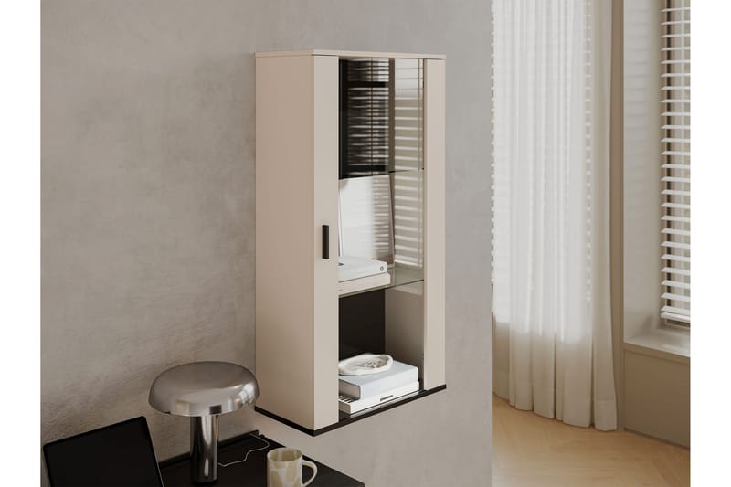 Lyrosen Vitrinskåp 60x112 cm - Beige - Förvaring - Skåp - Vitrinskåp