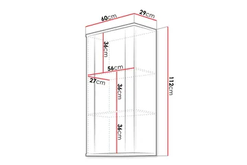 Lyrosen Vitrinskåp 60x112 cm - Beige - Förvaring - Skåp - Vitrinskåp