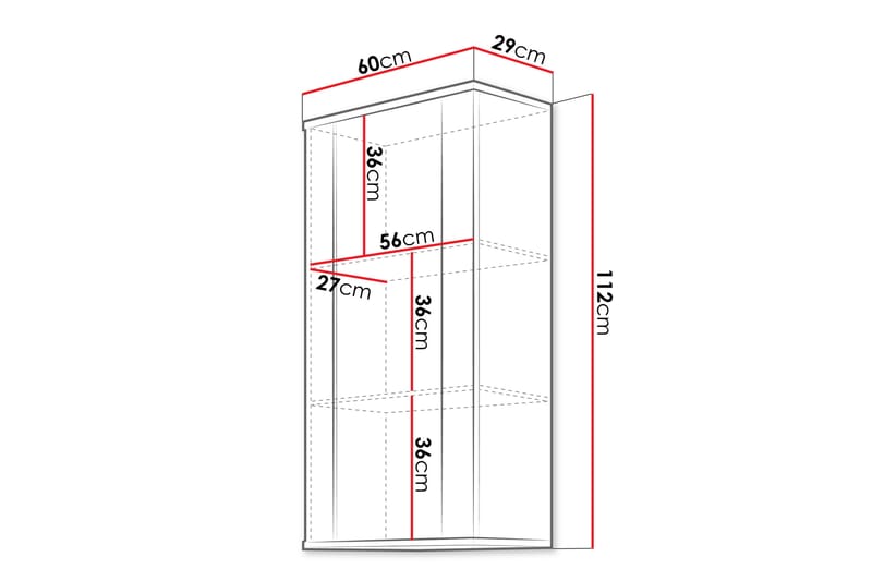Lyrosen Vitrinskåp 60x112 cm - Beige - Förvaring - Skåp - Vitrinskåp