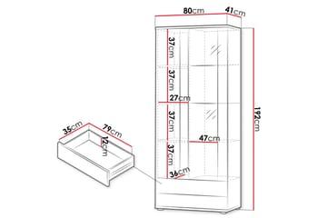 Lyrosen Vitrinskåp 80x19 cm - Beige - Förvaring - Skåp - Vitrinskåp