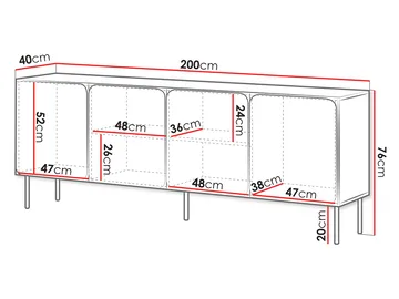 Marros Skänk 200 cm - Toskanskt röd - Förvaring - Förvaringsmöbler - Sideboard & skänk