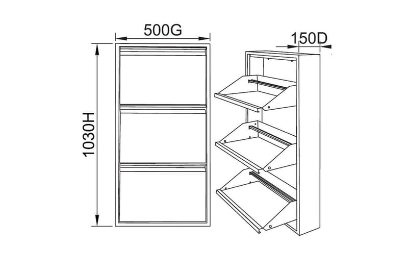 Mayazizi Skoskåp 50 cm - Ljusgrå - Förvaring - Skåp - Förvaringsskåp