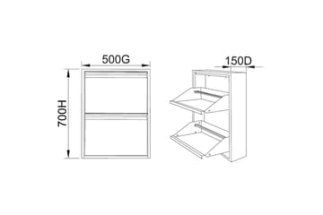 Mayazizi Skoskåp 50 cm - Ljusgrå - Förvaring - Skåp - Förvaringsskåp