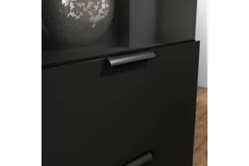 Meorati Vitrinskåp 60 cm djup 100 cm bred 200 cm hög Mörkt Trä Glas - Förvaring - Skåp - Vitrinskåp