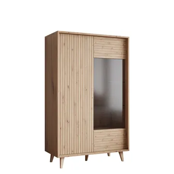 Merlas Vitrinskåp 86x140 cm - Brun - Förvaring - Skåp - Vitrinskåp