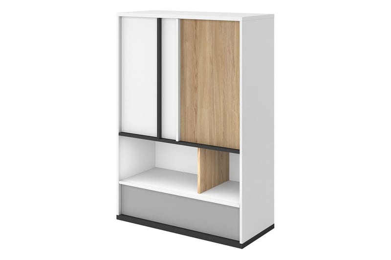 Metropolitan Highboard, Brun/Vit/Ljusgrå/Svart