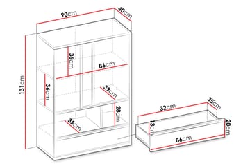 Metropolitan Highboard - Brun/Vit/Ljusgrå/Svart - Förvaring - Skåp - Förvaringsskåp