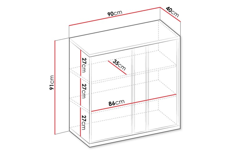 Metropolitan Highboard - Brun/Vit/Ljusgrå/Svart - Förvaring - Skåp - Förvaringsskåp