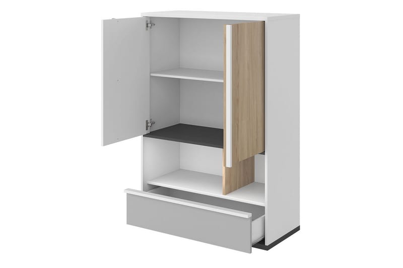 Metropolitan Highboard - Brun/Vit/Ljusgrå/Svart - Förvaring - Skåp - Förvaringsskåp