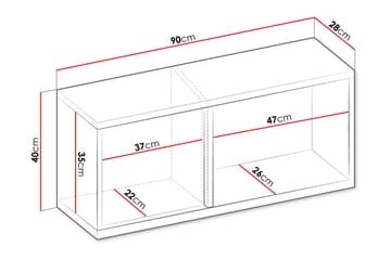 Metropolitan Highboard - Vit/Ljusgrå/Svart - Förvaring - Skåp - Förvaringsskåp