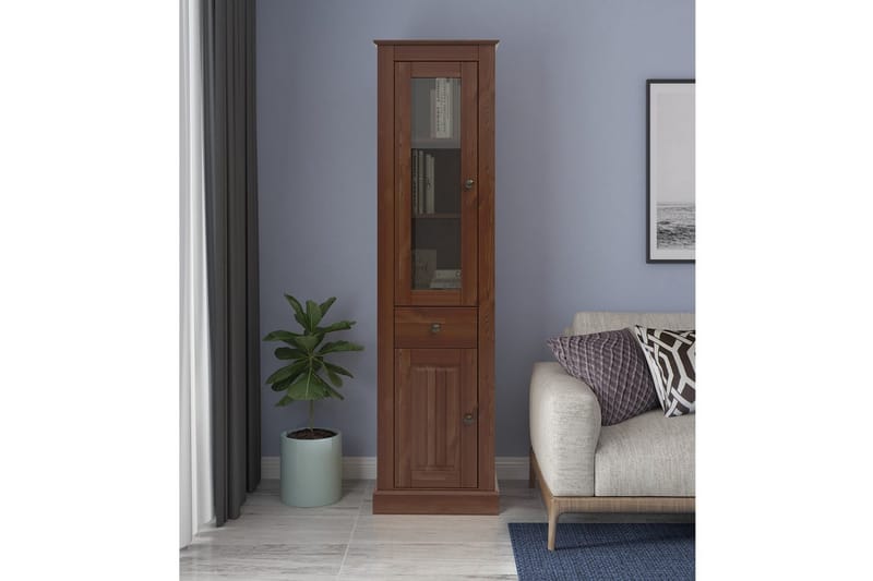 Mille Vitrinskåp 47x182 cm - Brun - Förvaring - Skåp - Vitrinskåp