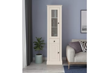 Mille Vitrinskåp 47x182 cm - Vit - Förvaring - Skåp - Vitrinskåp