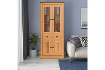 Mille Vitrinskåp 78x182 cm - Brun - Förvaring - Skåp - Vitrinskåp