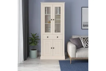 Mille Vitrinskåp 78x182 cm - Vit - Förvaring - Skåp - Vitrinskåp