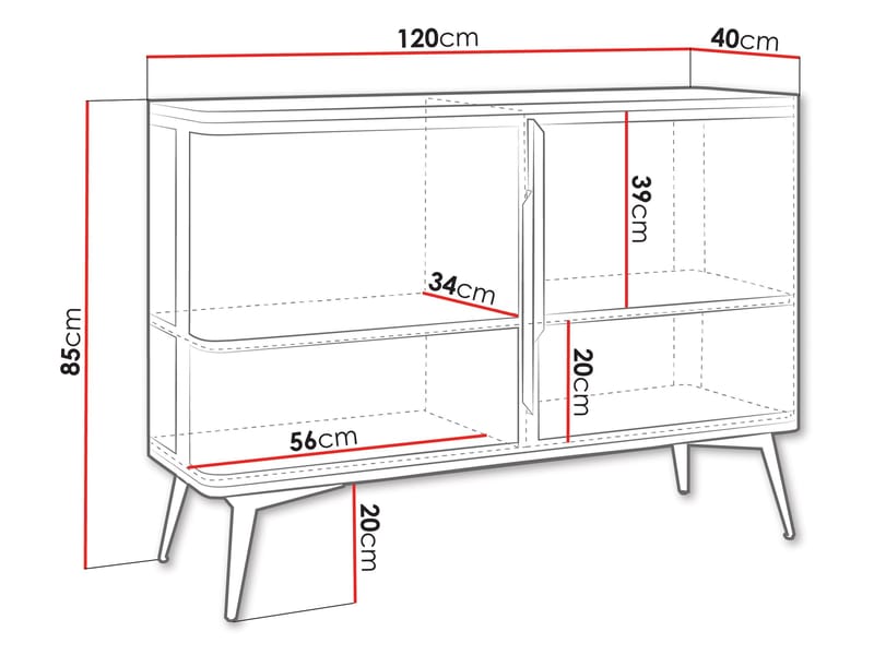 Mireva Skänk 120 cm - svart/guld - Förvaring - Skåp - Barskåp