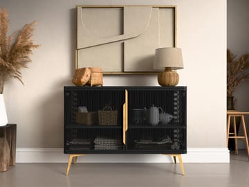 Mireva Skänk 120 cm - svart/guld - Förvaring - Skåp - Barskåp