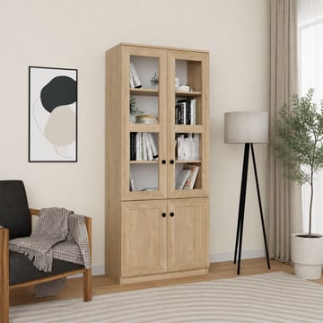 Mojon Vitrinskåp 80x190x37 cm - Sapphire Oak - Förvaring - Skåp - Vitrinskåp