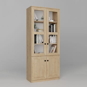 Mojon Vitrinskåp 80x190x37 cm - Sapphire Oak - Förvaring - Skåp - Vitrinskåp