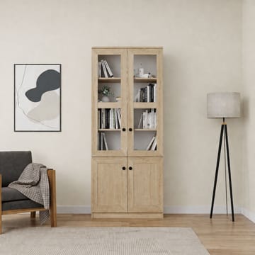 Mojon Vitrinskåp 80x190x37 cm - Sapphire Oak - Förvaring - Skåp - Vitrinskåp