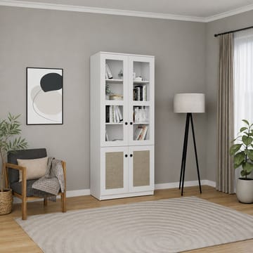 Mojon Vitrinskåp 80x190x37 cm - Vit - Förvaring - Skåp - Vitrinskåp