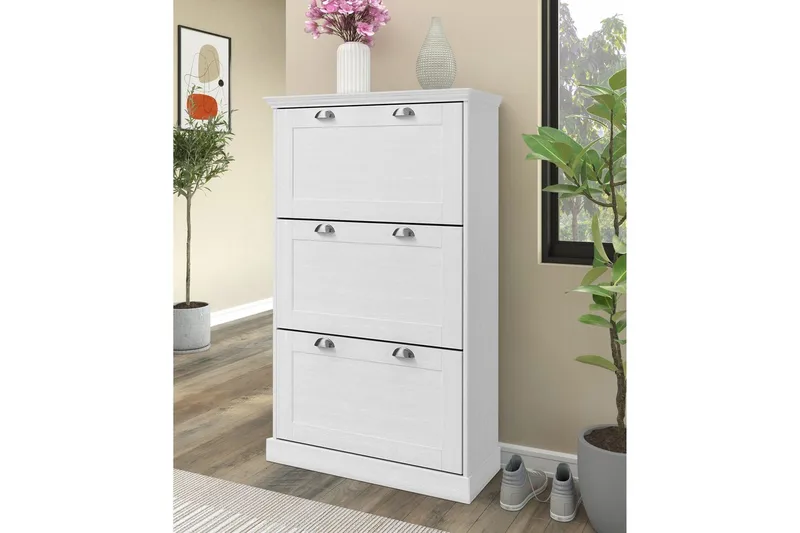 Motala Skoskåp 80x132 cm - Vit - Förvaring - Skåp - Förvaringsskåp