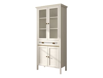 Murina Multifunktionsskåp 88x194 cm - Crème, ek, grå - Förvaring - Skåp - Vitrinskåp