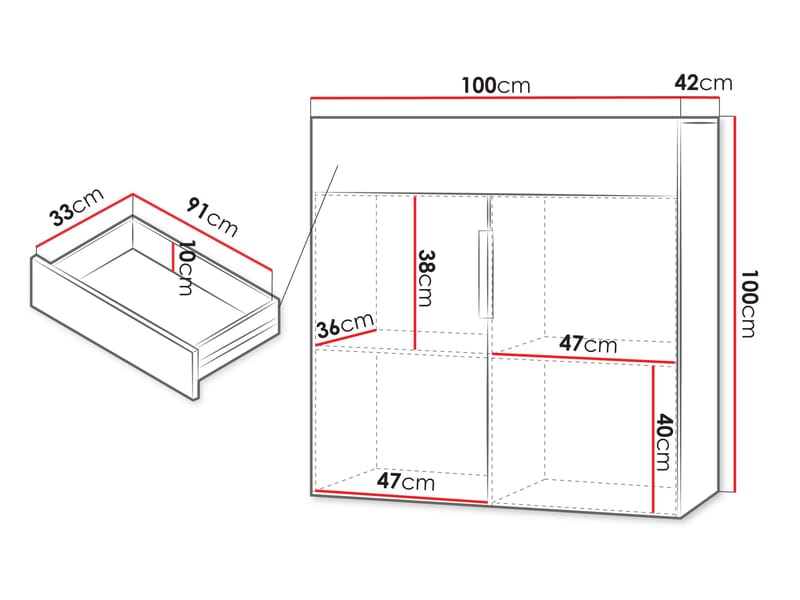Myren Skänk 100 cm - beige - Förvaring - Skåp - Förvaringsskåp