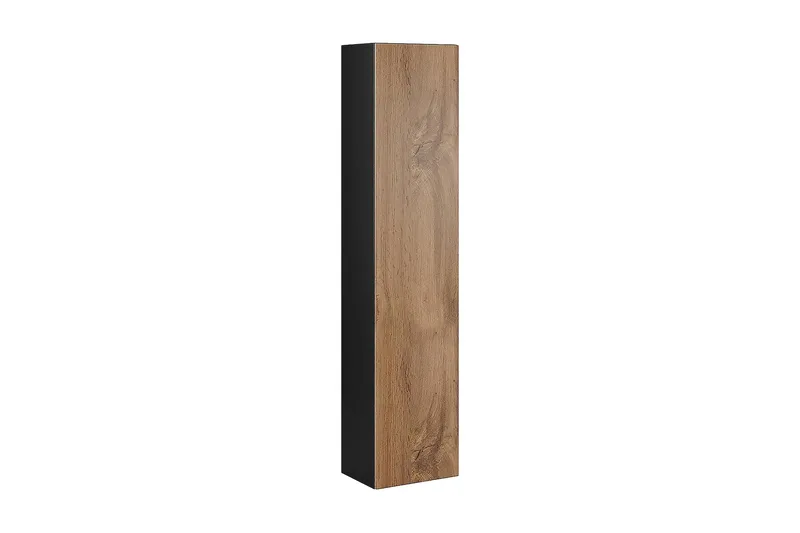 Narbonne Smalt Vitrinskåp 30 cm djup 40 cm bred 180 cm hög Mörkt Trä - Natur/Svart - Förvaring - Skåp - Vitrinskåp