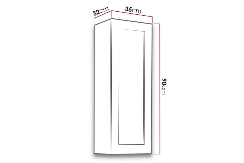 Narbonne Smalt Vitrinskåp 32 cm djup 35 cm bred 90 cm hög Mörkt Trä Glas - Natur/Svart - Förvaring - Skåp - Vitrinskåp