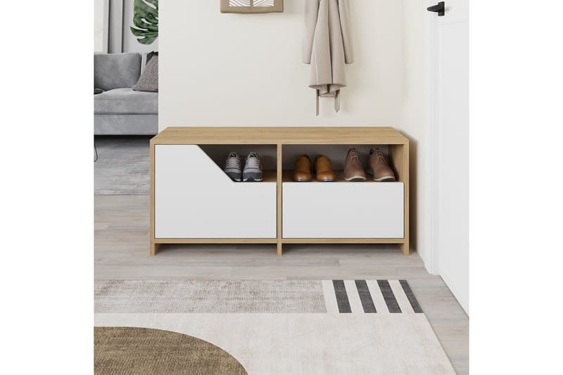 Nexus Skoskåp 105 cm - Ek/Vit - Förvaring - Skåp - Förvaringsskåp