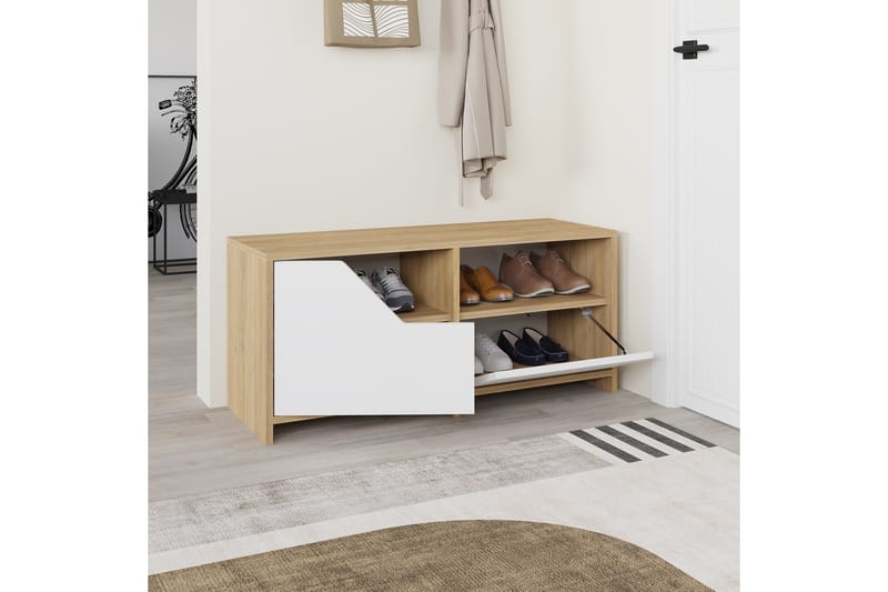 Nexus Skoskåp 105 cm - Ek/Vit - Förvaring - Skåp - Förvaringsskåp