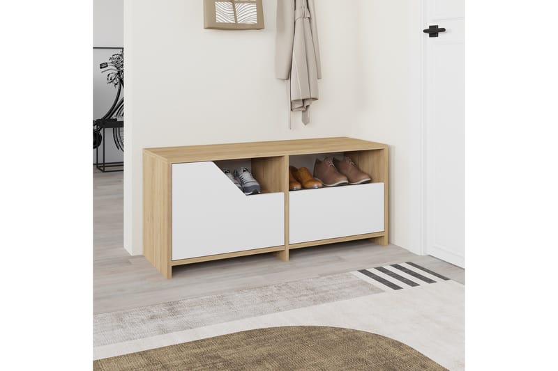 Nexus Skoskåp 105 cm - Ek/Vit - Förvaring - Skåp - Förvaringsskåp