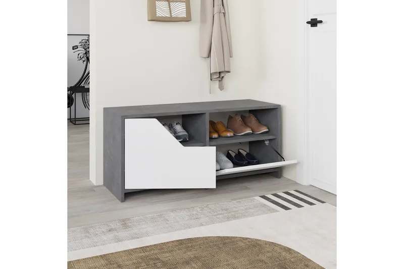 Nexus Skoskåp 105 cm - Grå/Vit - Förvaring - Skåp - Förvaringsskåp